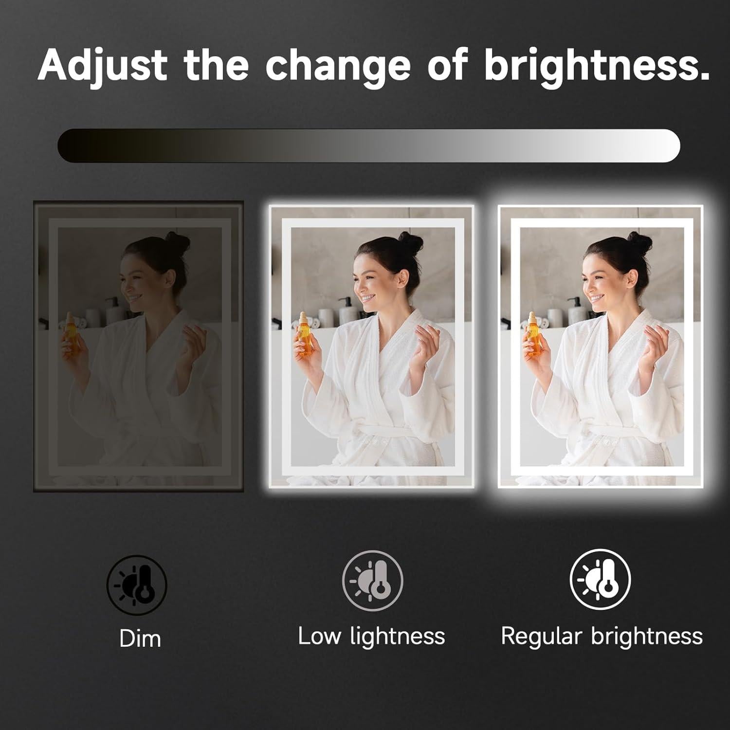 Espejo de Baño LED BALUXCA 71x50 cm con Anti-vaho y Sensor