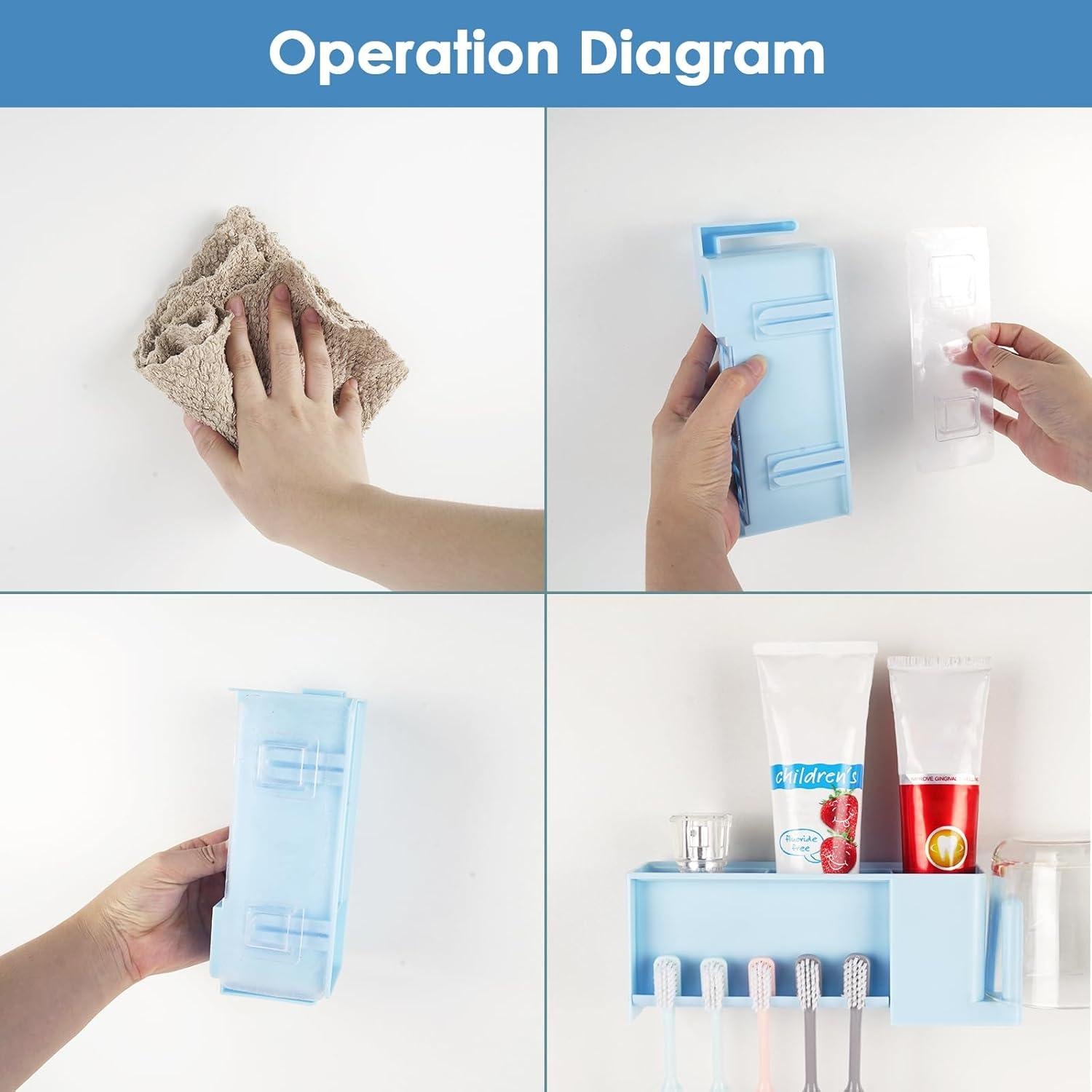 Soporte de Cepillos de Dientes LUEXBOX Azul 5 Compartimentos