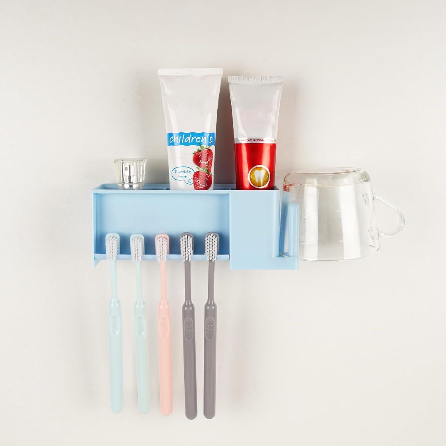 Soporte de Cepillos de Dientes LUEXBOX Azul 5 Compartimentos