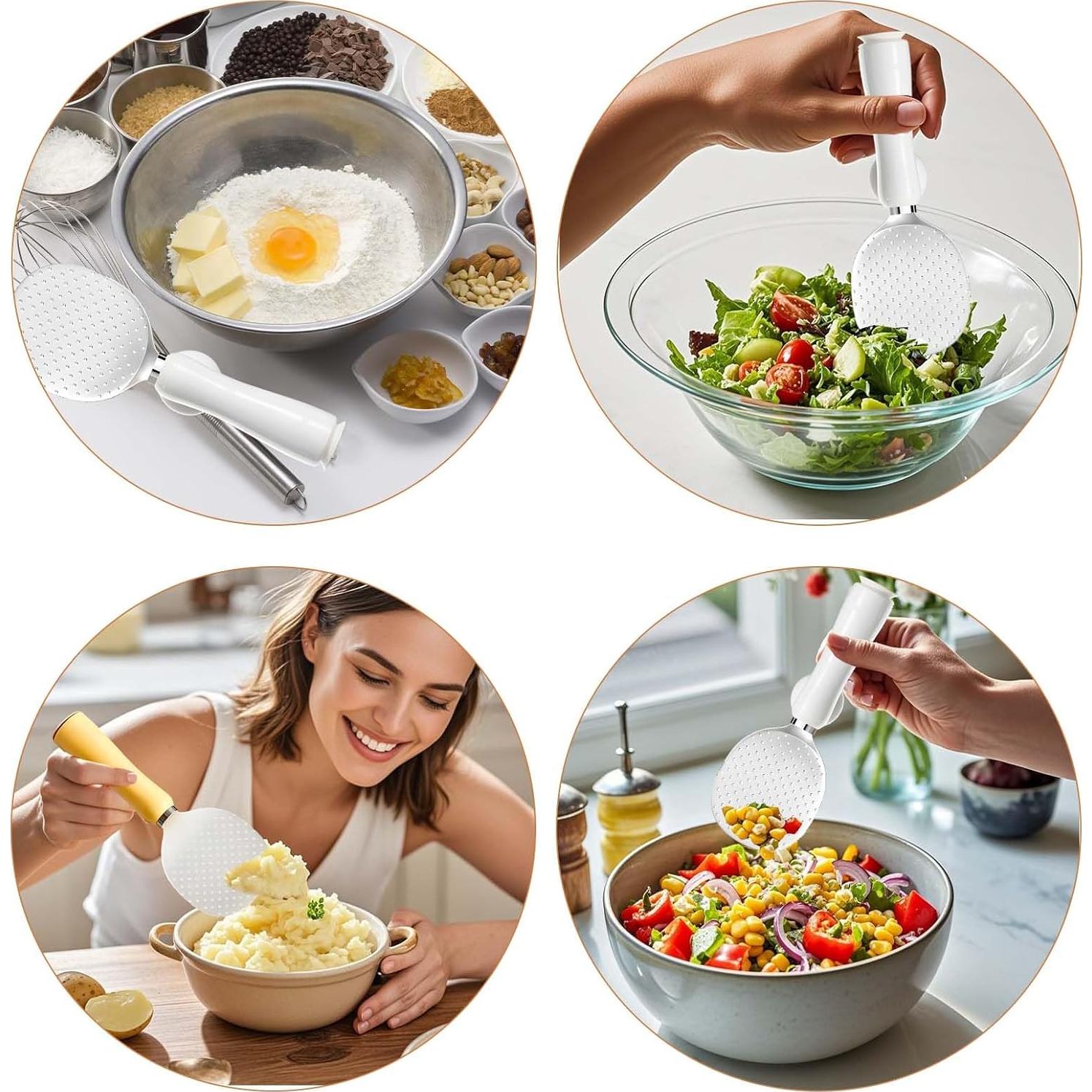 Paleta de Arroz Tizee con Ventosa Antiadherente - Blanco