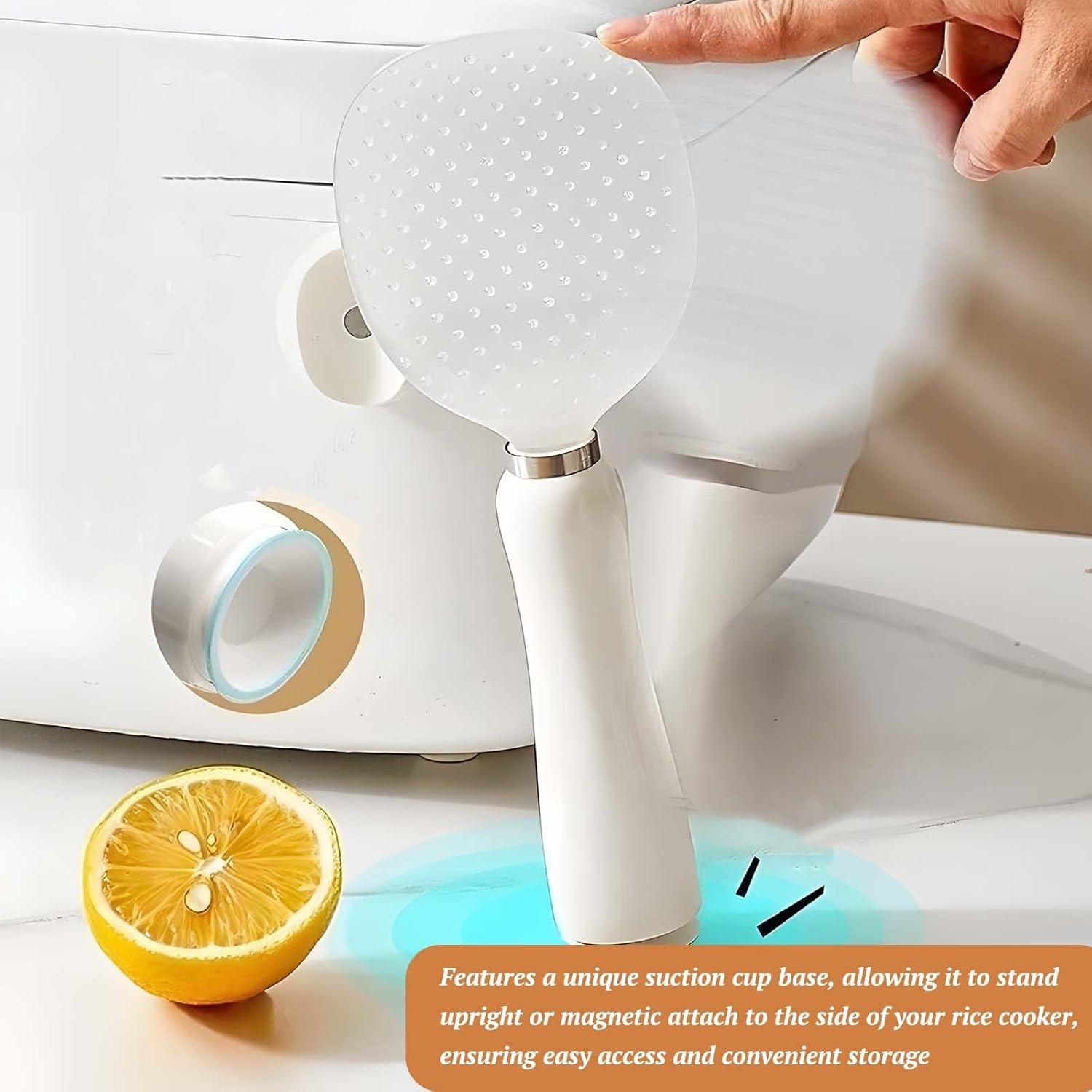 Paleta de Arroz Tizee con Ventosa Antiadherente - Blanco