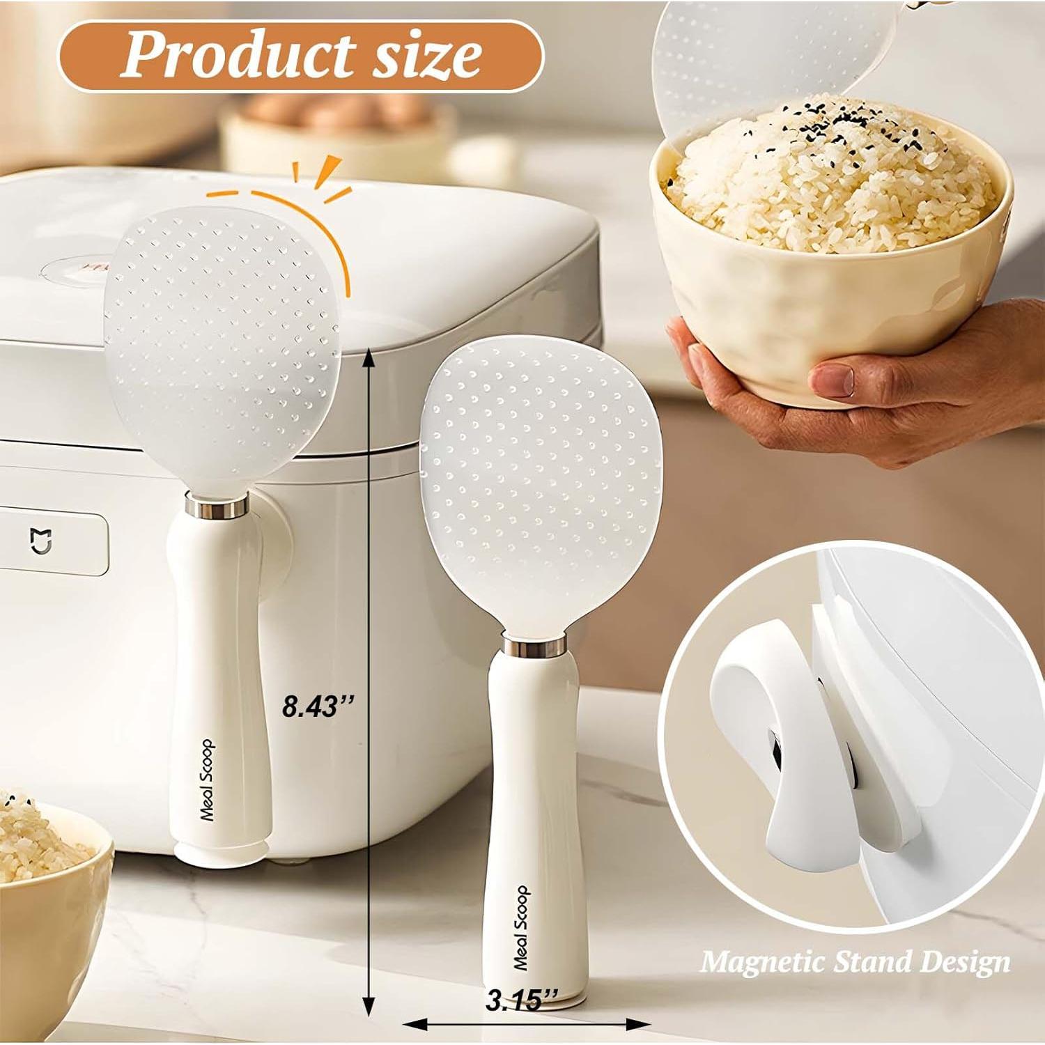 Paleta de Arroz Tizee con Ventosa Antiadherente - Blanco