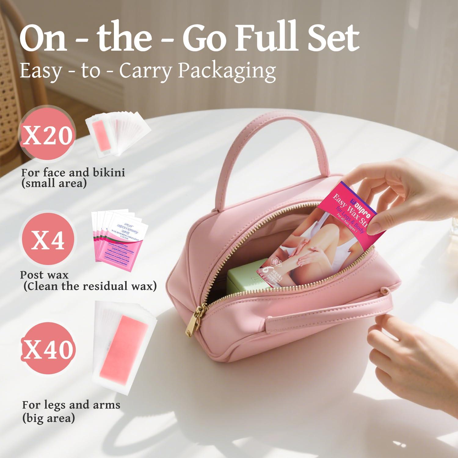 Tiras de Cera Depilatorias WaxPro - 60 Unidades Rosa