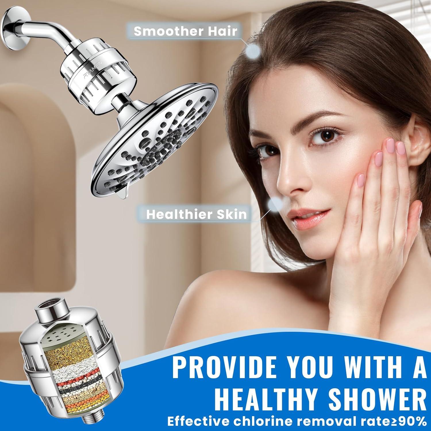 Filtro de Ducha Ryamen Plata 2 Cartuchos 99% Remoción Agua Dura