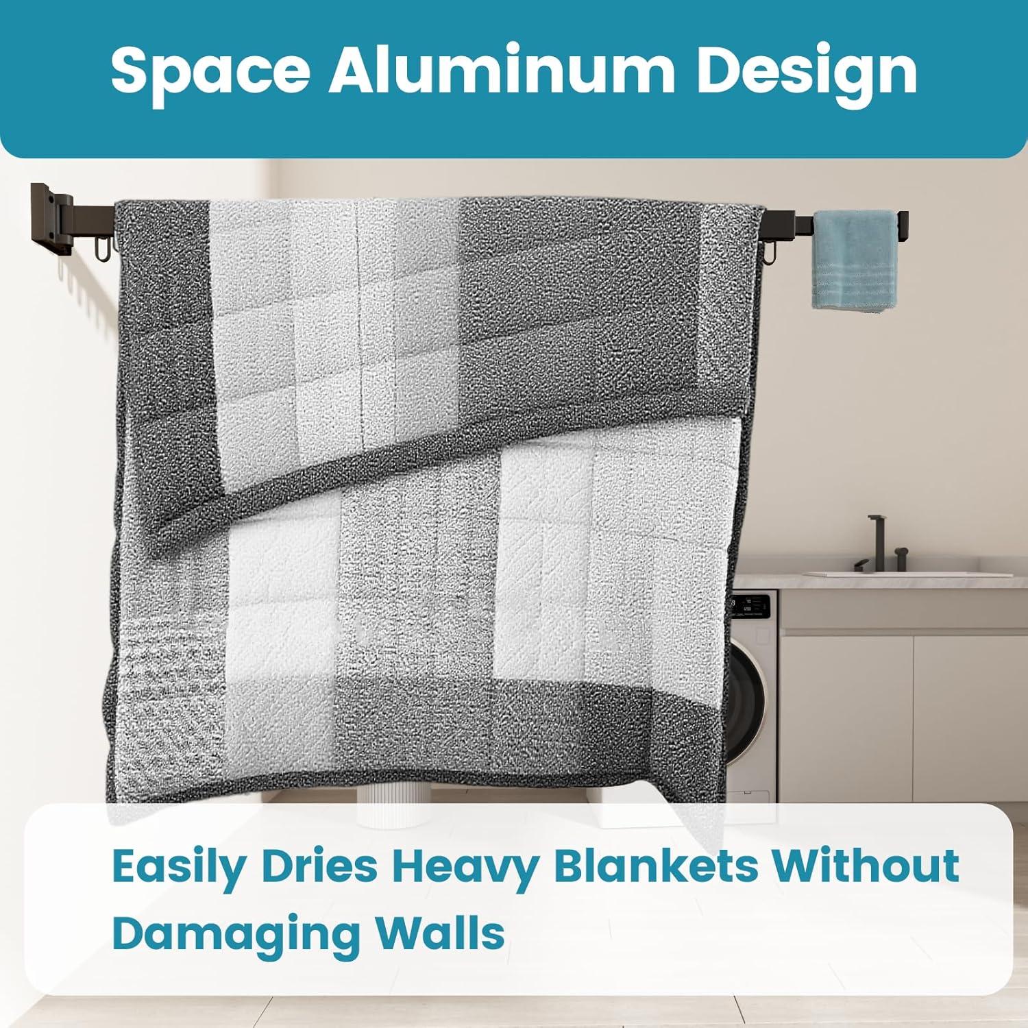 Estante Plegable para Secar Ropa Abiglifty 18 Ganchos Negro