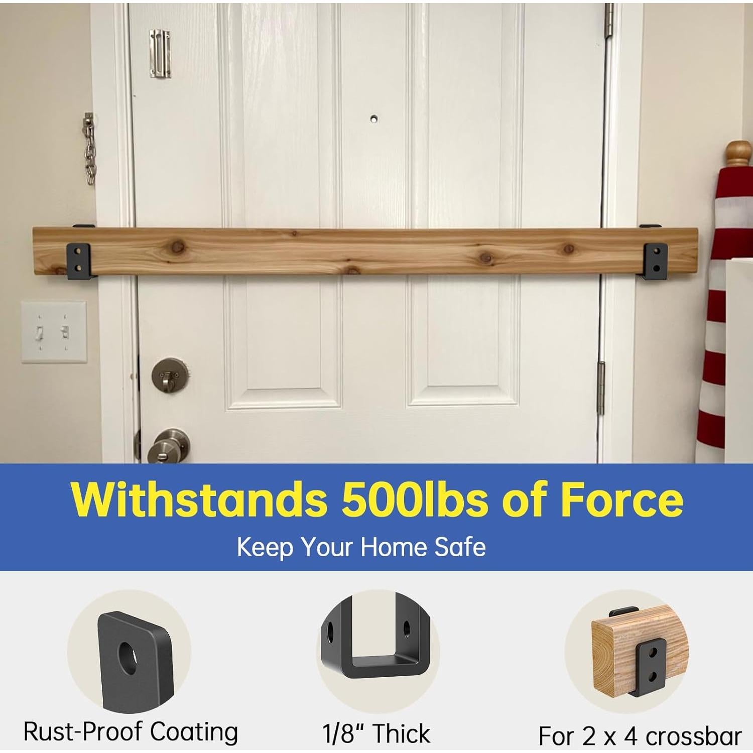 Soportes de Barricada en U KOMOHOM para Madera 2x4 - 2 Unidades