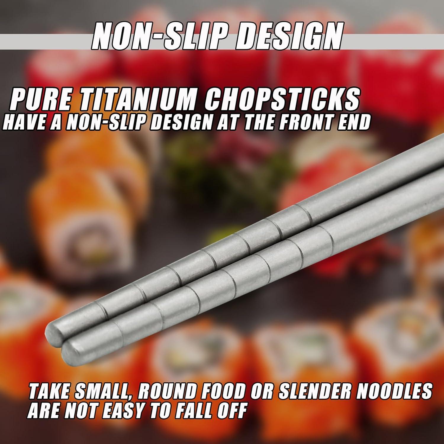 Palillos de Titanio Carimee 230mm Antideslizantes con Estuche