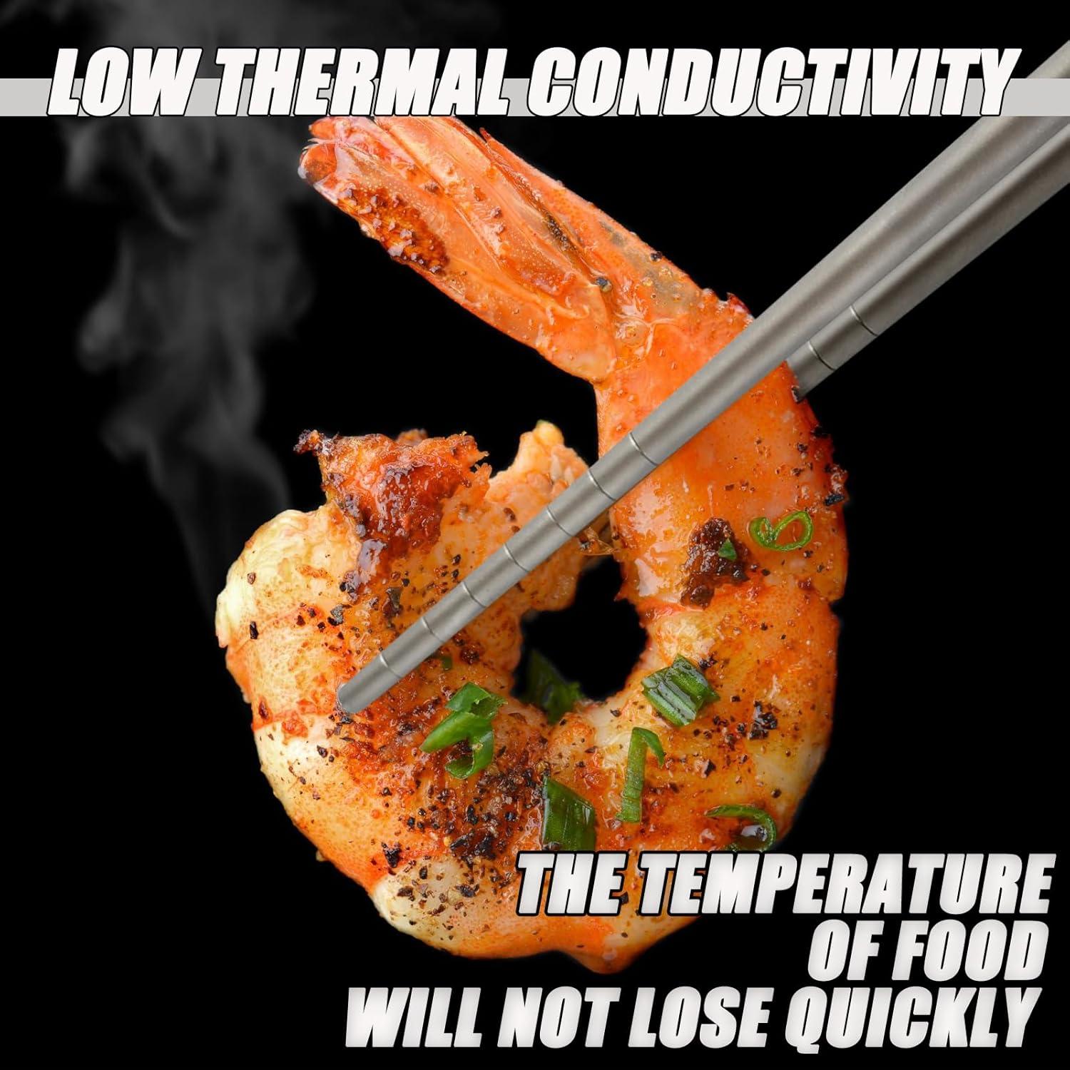 Palillos de Titanio Carimee 230mm Antideslizantes con Estuche