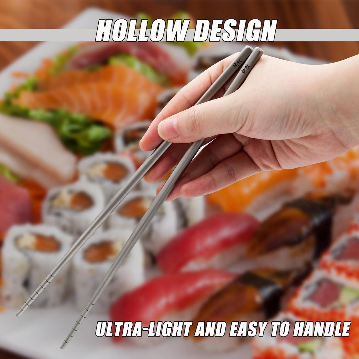 Palillos de Titanio Carimee 230mm Antideslizantes con Estuche