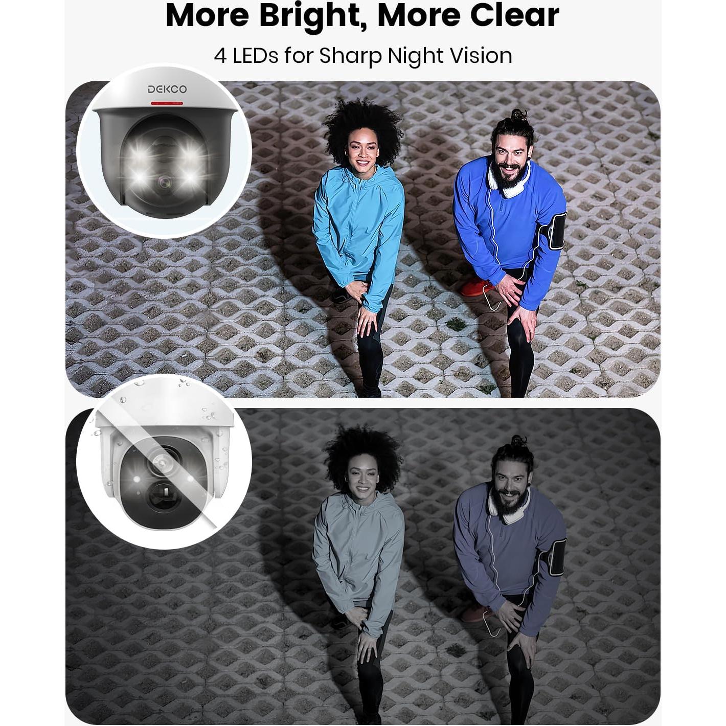 Cámara de Seguridad Solar DEKCO Inalámbrica 2K con Visión Nocturna