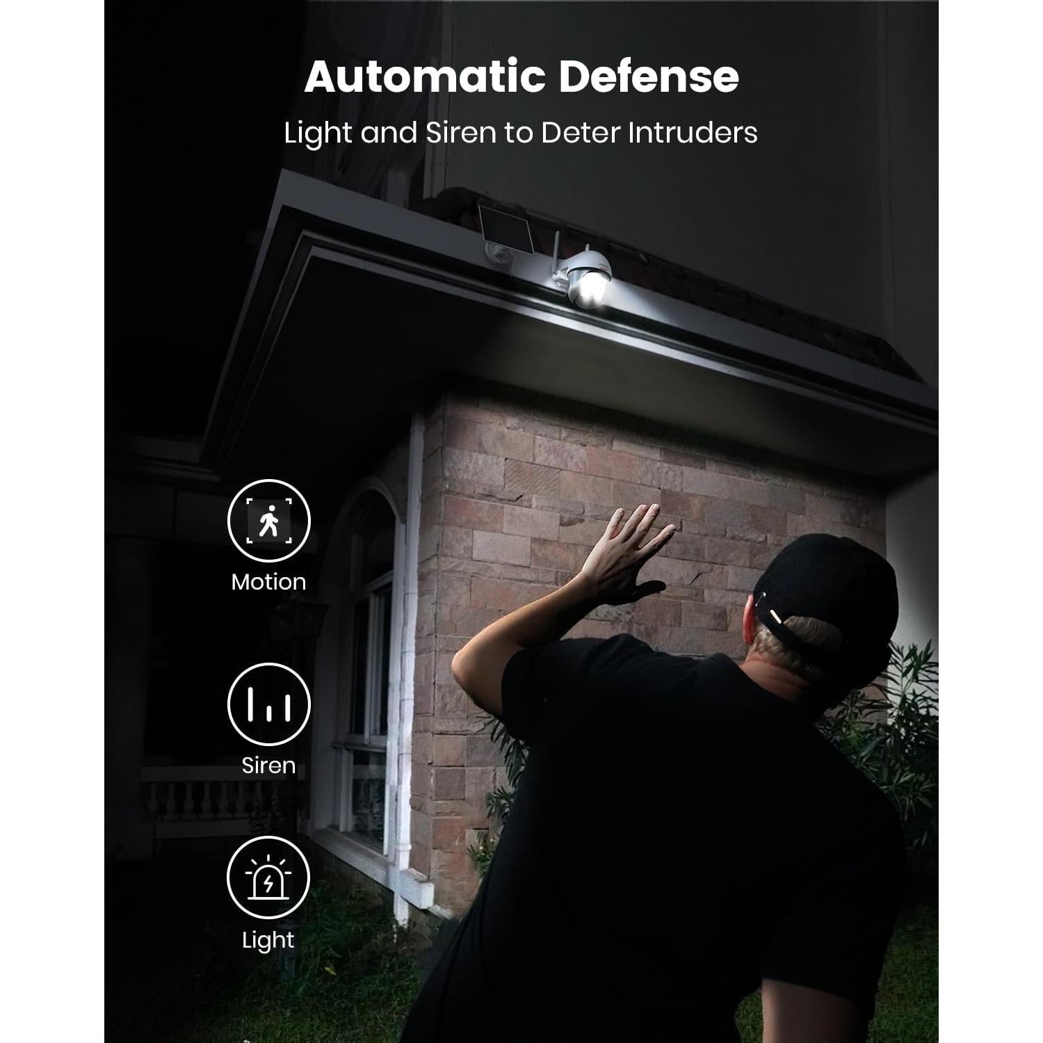 Cámara de Seguridad Solar DEKCO Inalámbrica 2K con Visión Nocturna