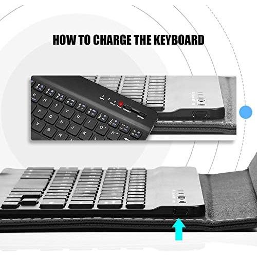 Teclado Bluetooth Portátil con Funda de Cuero PU para Móviles 4.5''-6.8''