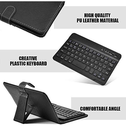 Teclado Bluetooth Portátil con Funda de Cuero PU para Móviles 4.5''-6.8''