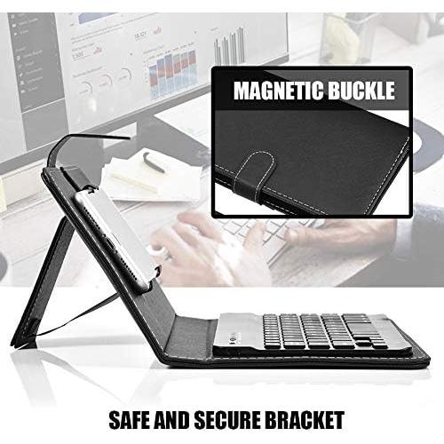 Teclado Bluetooth Portátil con Funda de Cuero PU para Móviles 4.5''-6.8''