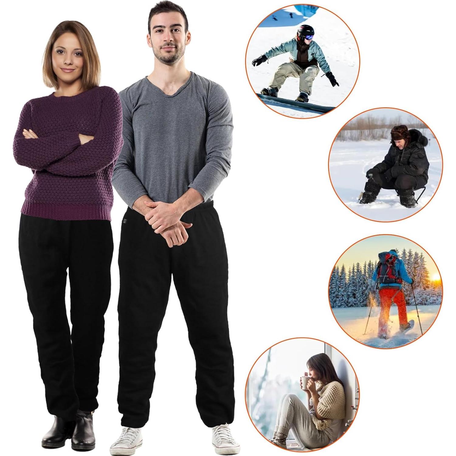 Pantalones Térmicos Unisex USB 12 Zonas Calentamiento 3X Negro