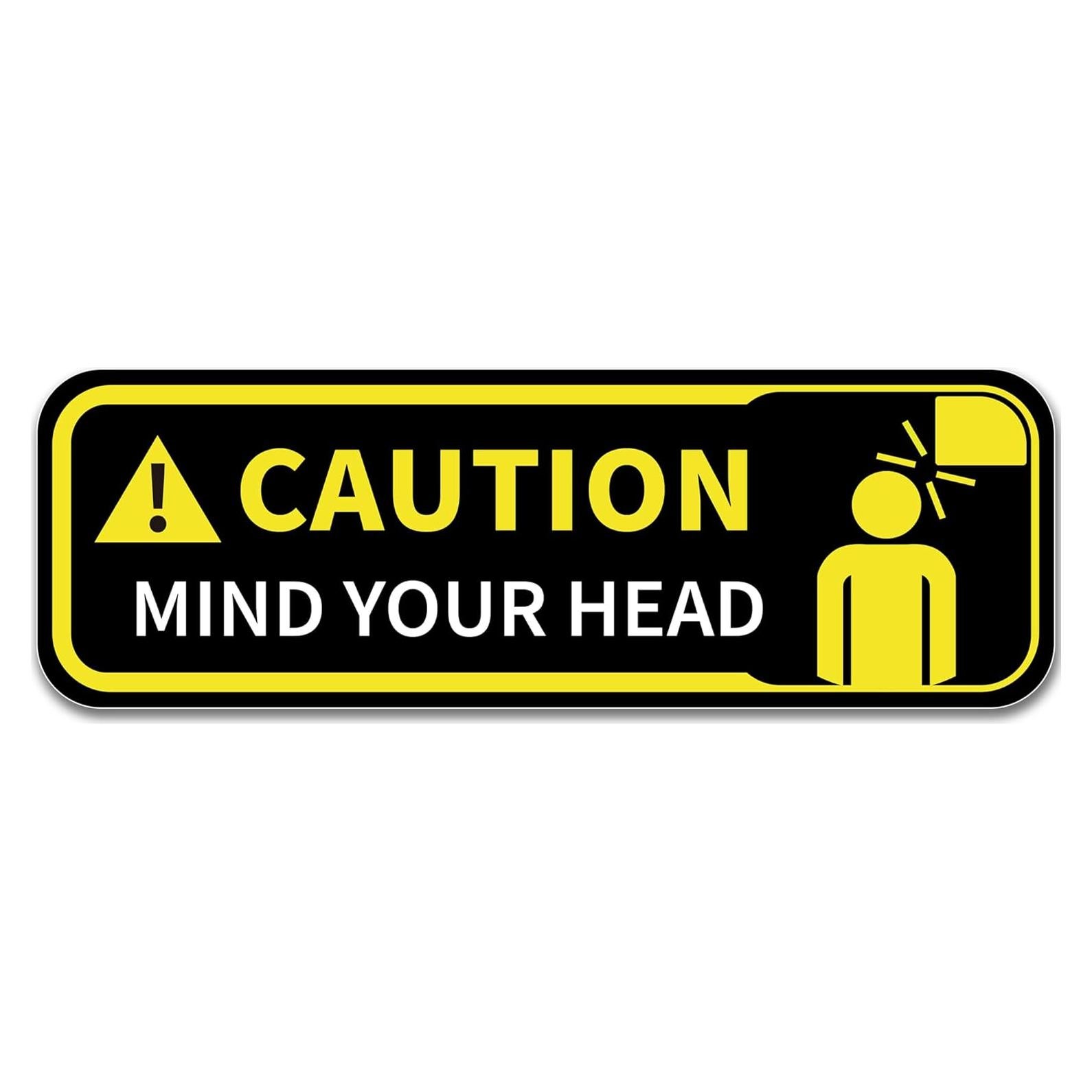 Señal de Cuidado con la Cabeza LONGMUU Vinilo 30x10 cm