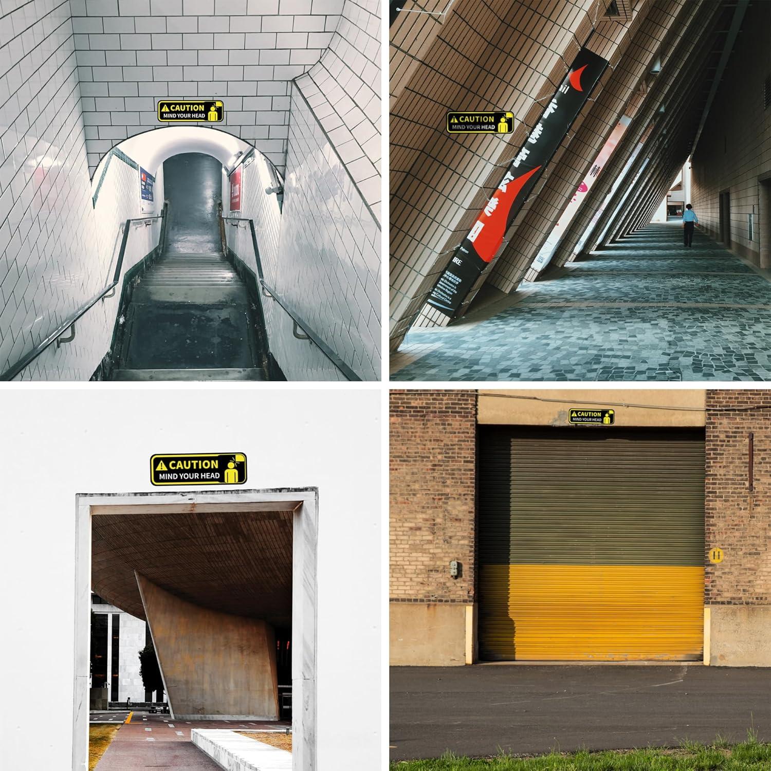 Señal de Cuidado con la Cabeza LONGMUU Vinilo 30x10 cm