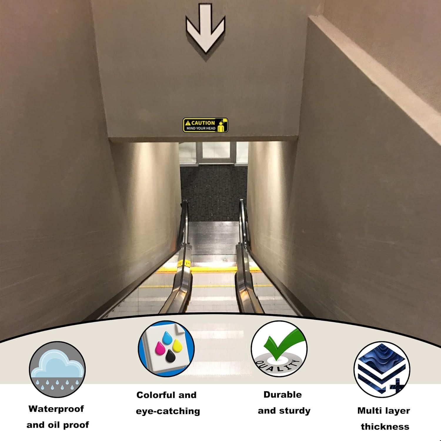 Señal de Cuidado con la Cabeza LONGMUU Vinilo 30x10 cm