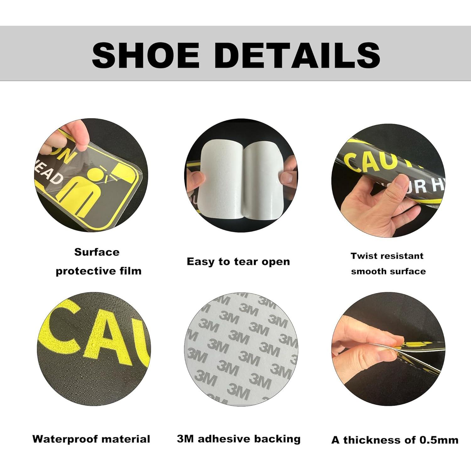 Señal de Cuidado con la Cabeza LONGMUU Vinilo 30x10 cm