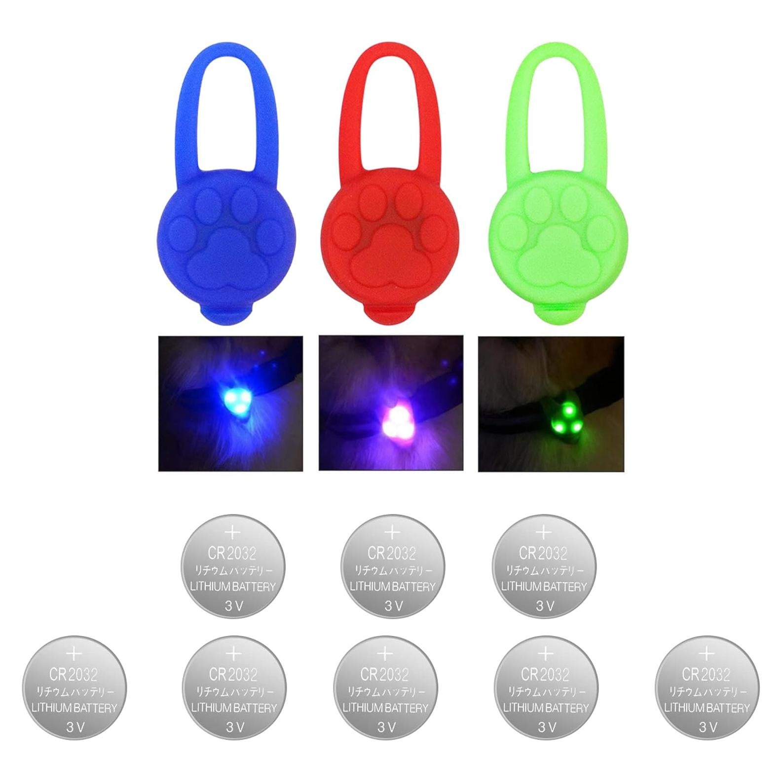 Collar LED para perros Avando, luces de seguridad 3 pcs
