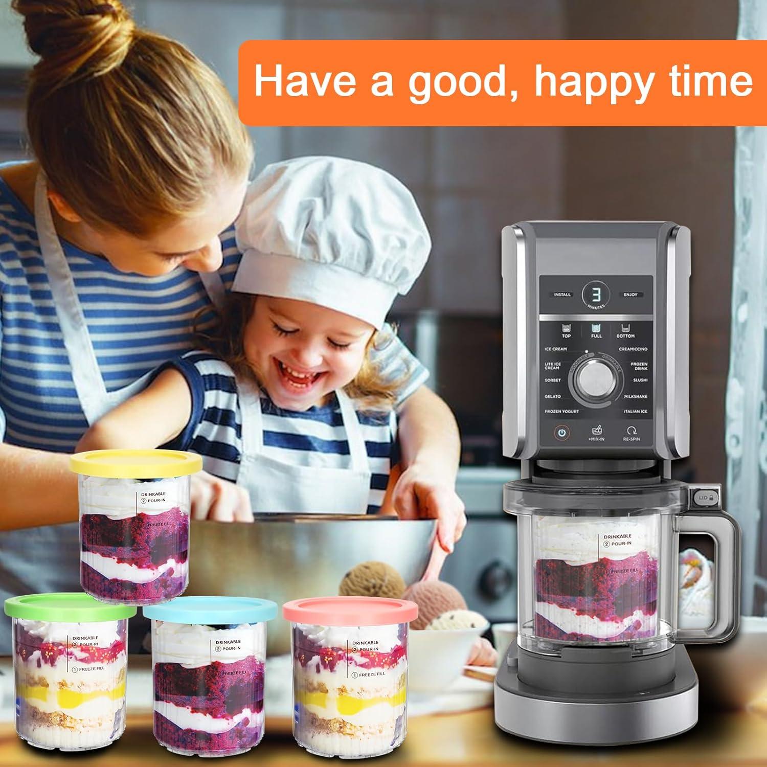 Pints y Tapas para Heladera Ninja Creami Deluxe 4 Pack 680ml