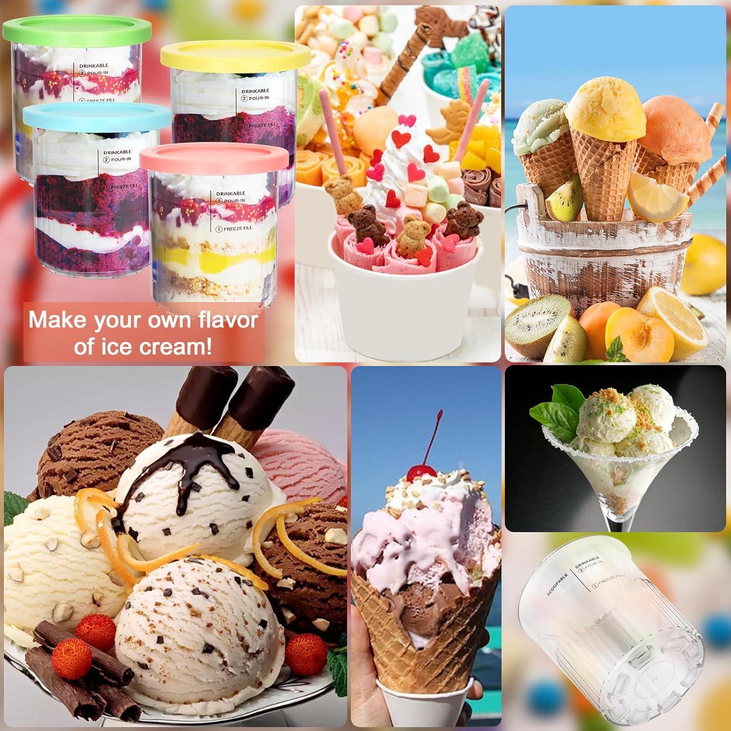 Pints y Tapas para Heladera Ninja Creami Deluxe 4 Pack 680ml