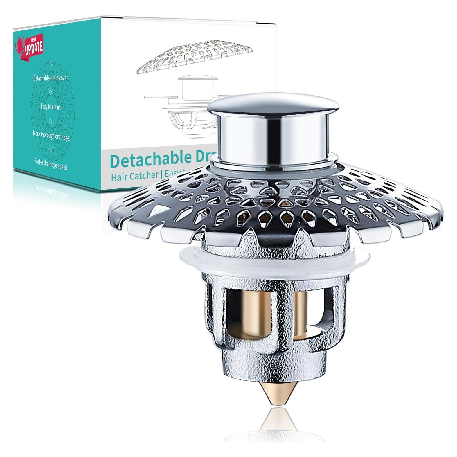 Colador de desagüe HAPPUP en latón, tapa desmontable 28-46mm