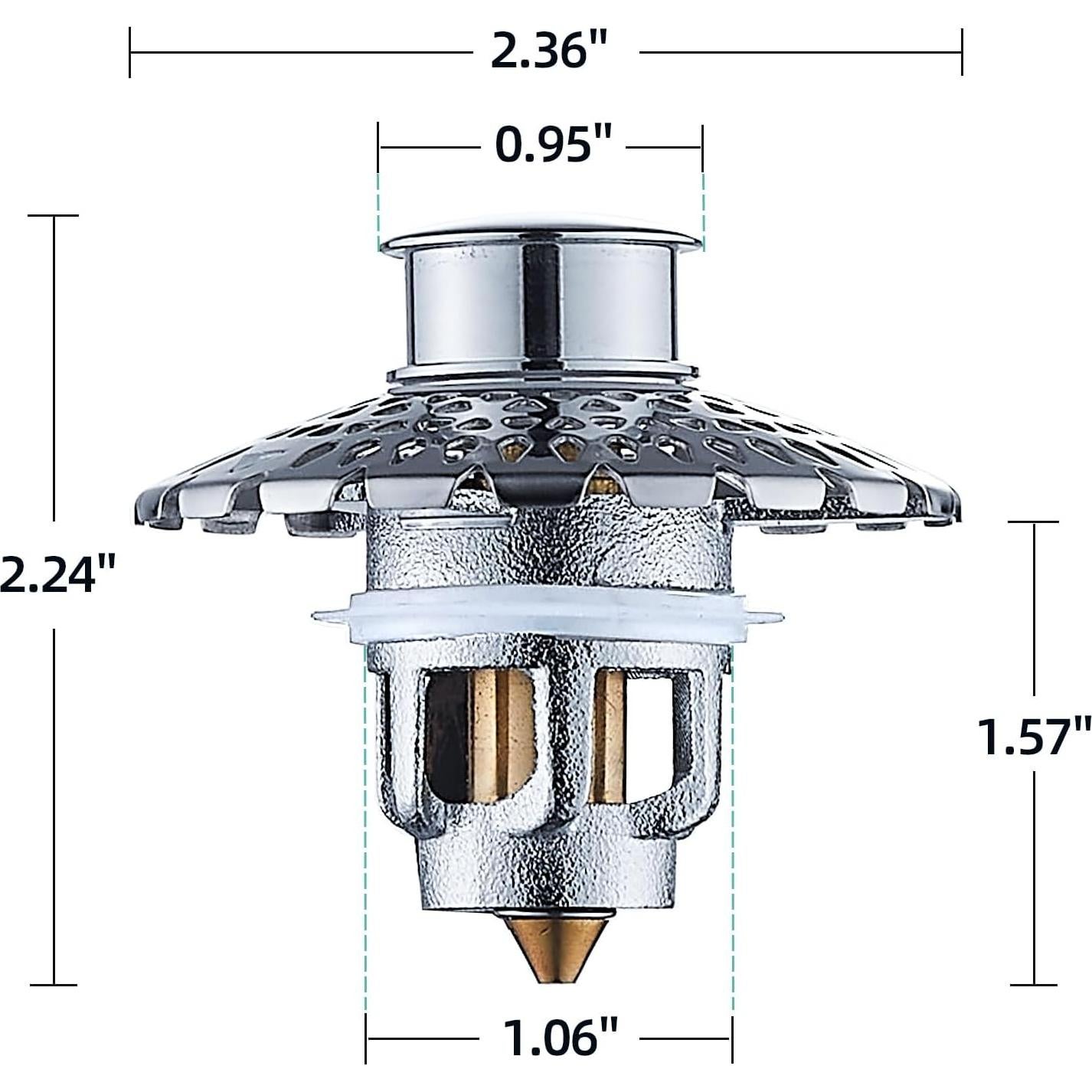 Colador de desagüe HAPPUP en latón, tapa desmontable 28-46mm