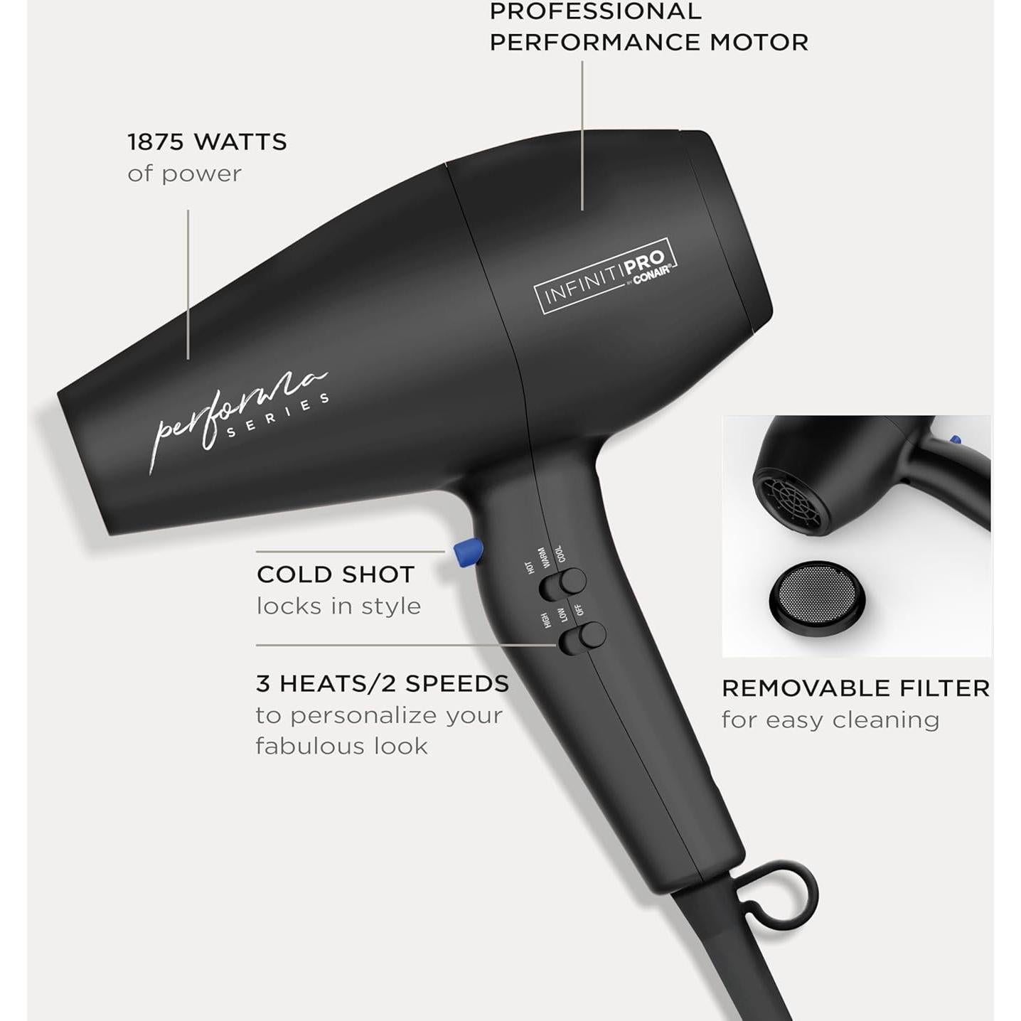 Secador de Pelo Conair Infiniti Pro 890 Profesional Negro