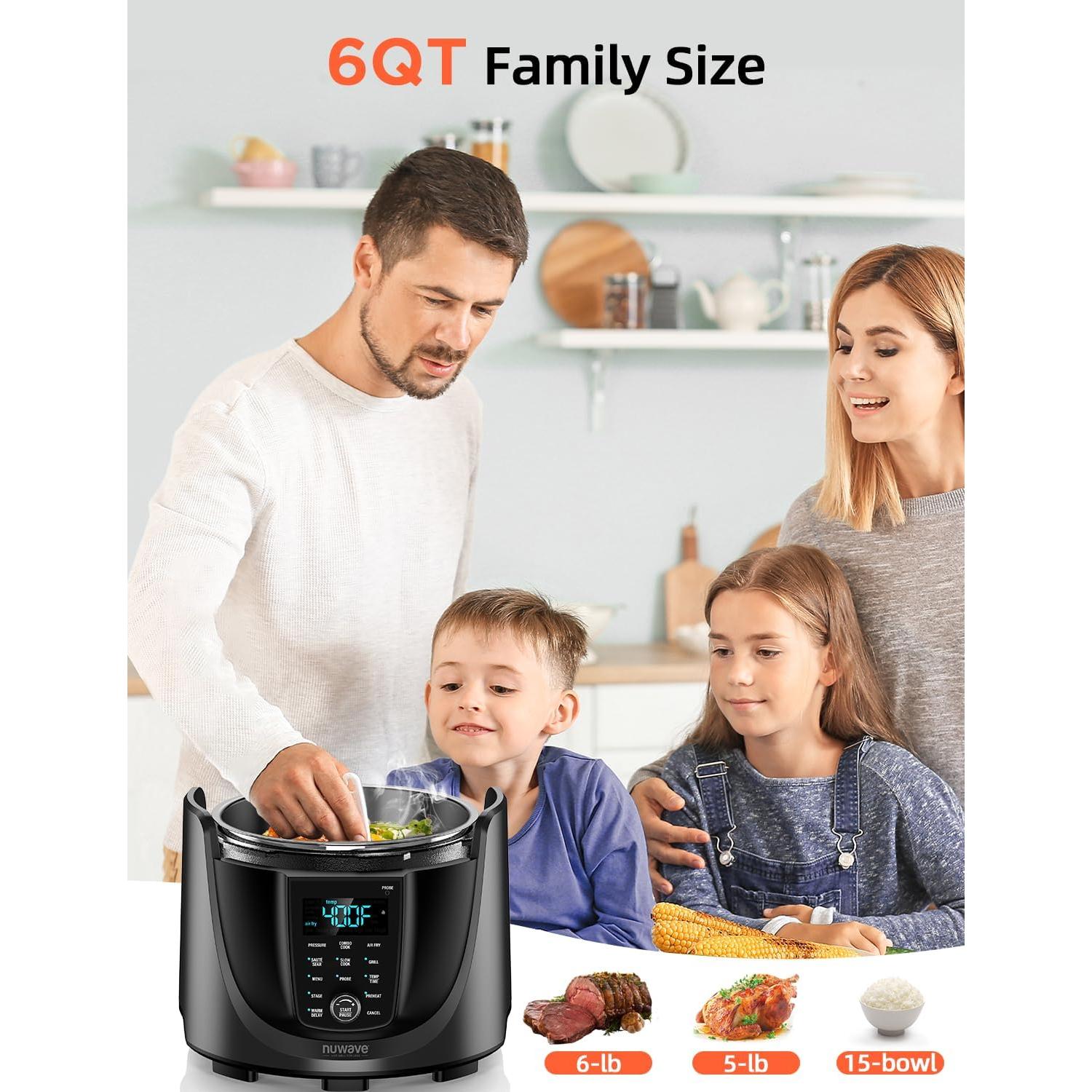 Olla de Presión Eléctrica y Freidora de Aire Nuwave Duet 6qt