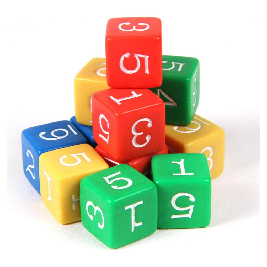 Dados de Plástico Hand2Mind Set de 12 Colores 1.9 cm