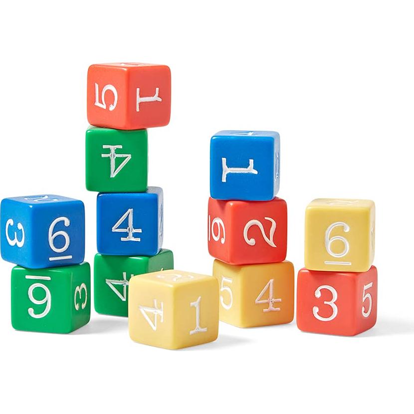 Dados de Plástico Hand2Mind Set de 12 Colores 1.9 cm
