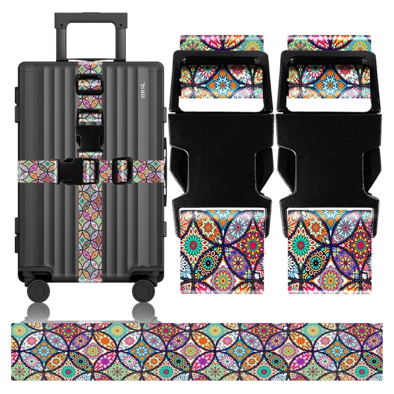 2 Correas de Equipaje Ajustables Yoiilifee Nylon Bohemia