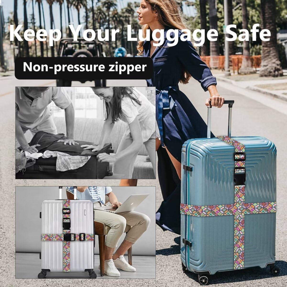 2 Correas de Equipaje Ajustables Yoiilifee Nylon Bohemia