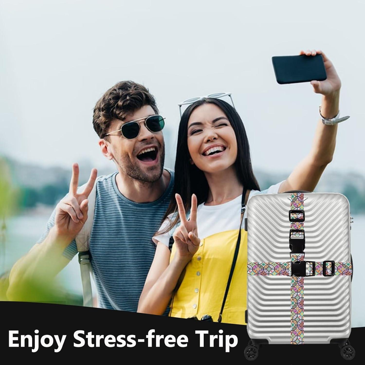 2 Correas de Equipaje Ajustables Yoiilifee Nylon Bohemia