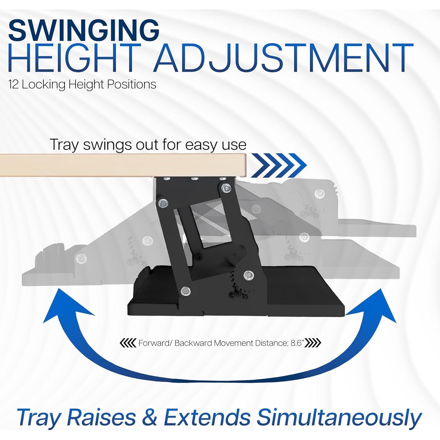 Bandeja para Teclado VIVO MOUNT-KB08S Ajustable Oscilante 68.6x27.9cm