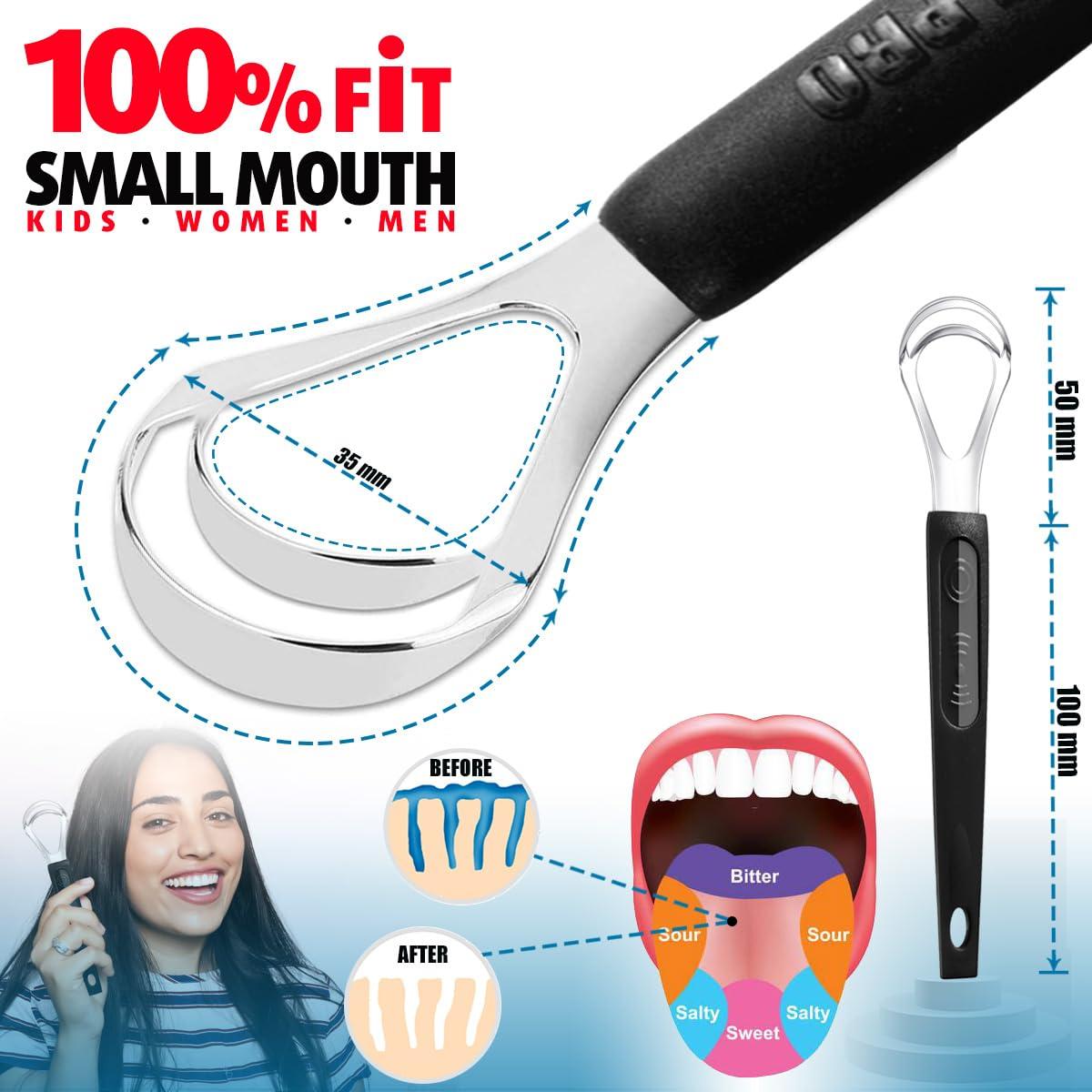 Paquete de 3 Raspadores de Lengua de Acero Inoxidable CATACC PRO