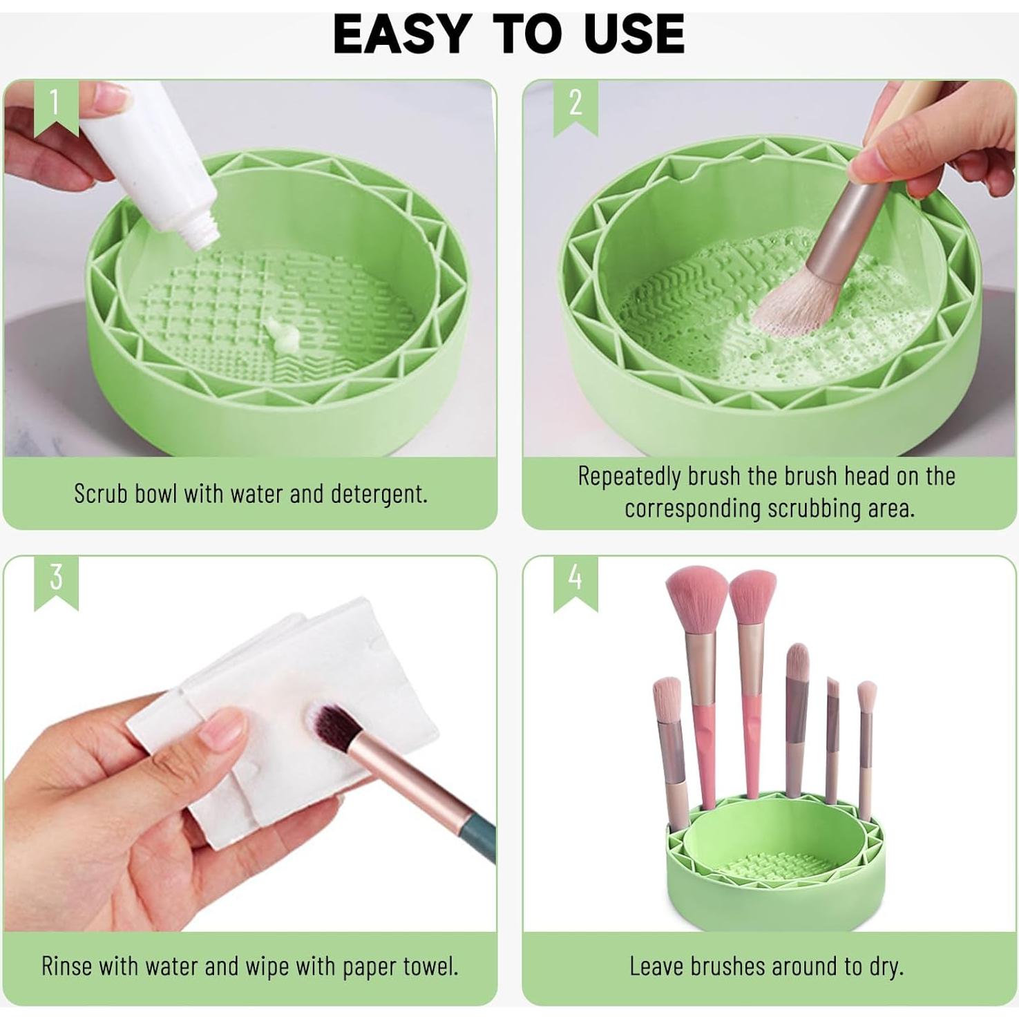 Alfombrilla Limpiadora de Brochas LELE LIFE con Soporte Verde