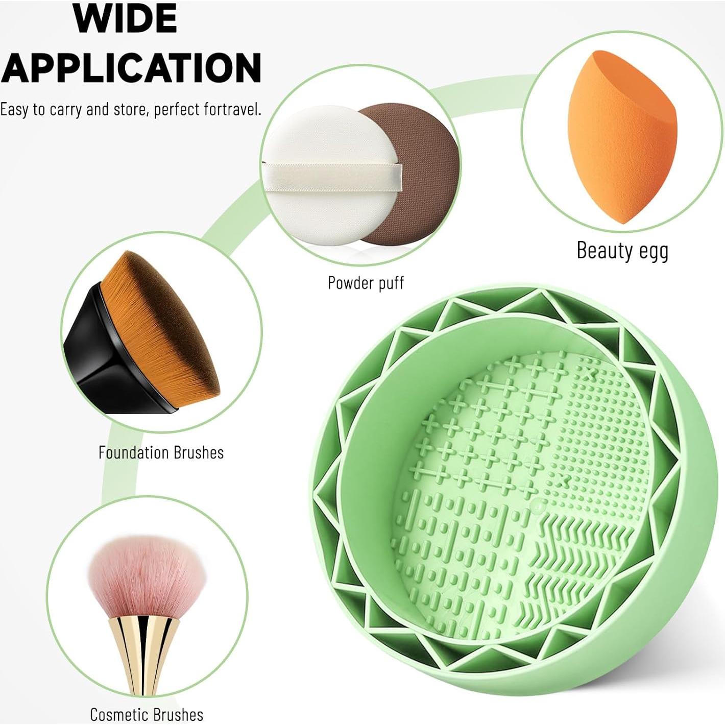 Alfombrilla Limpiadora de Brochas LELE LIFE con Soporte Verde