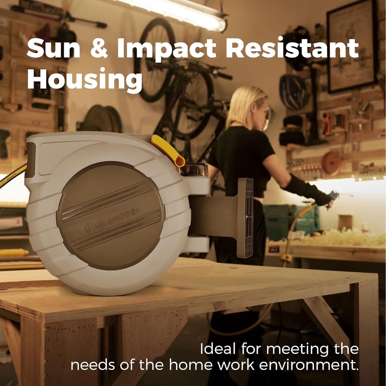 Carrete de Manguera de Aire GLAHODEN 20 m 1/2" Automático