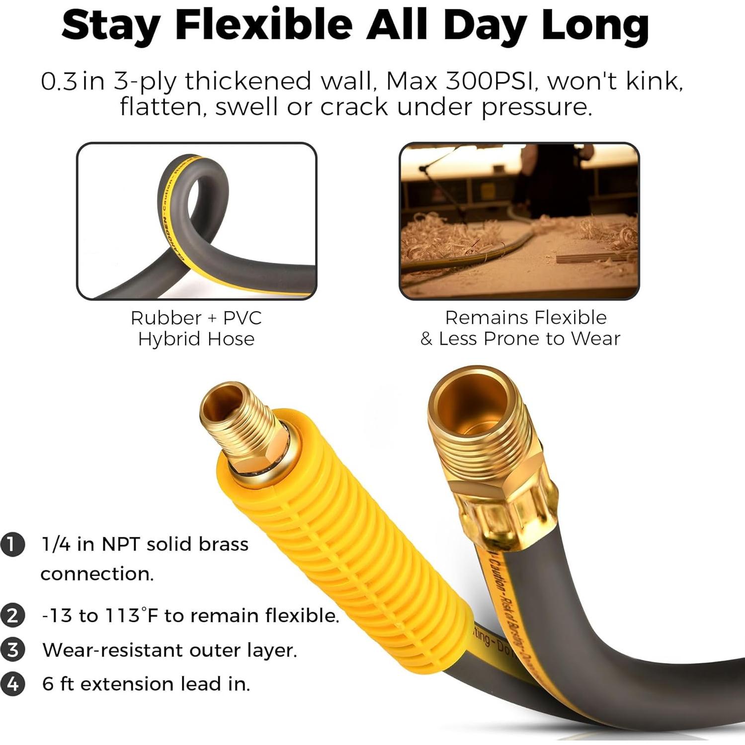 Carrete de Manguera de Aire GLAHODEN 20 m 1/2" Automático