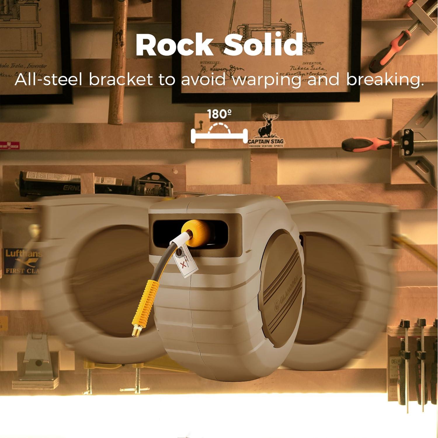 Carrete de Manguera de Aire GLAHODEN 20 m 1/2" Automático