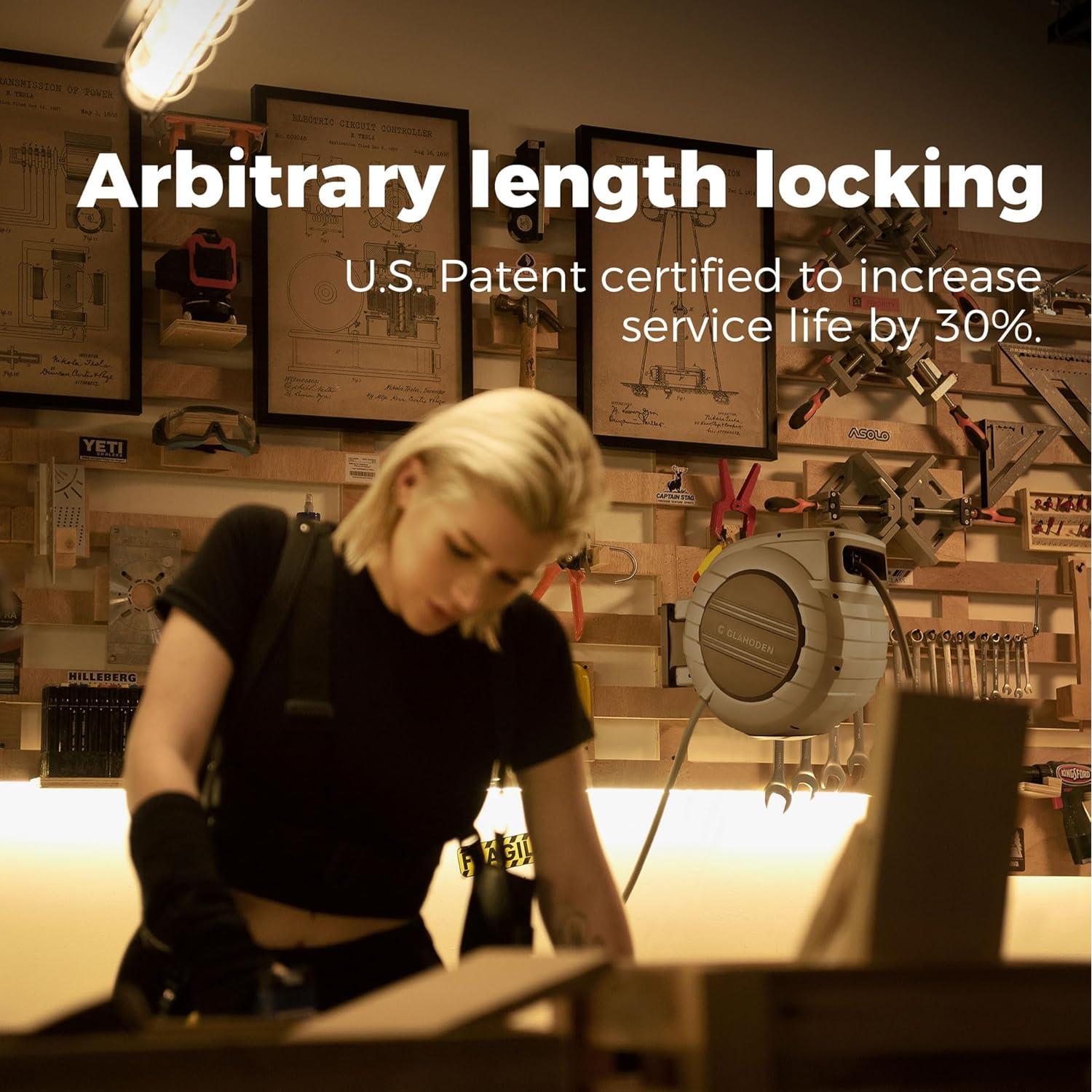 Carrete de Manguera de Aire GLAHODEN 20 m 1/2" Automático