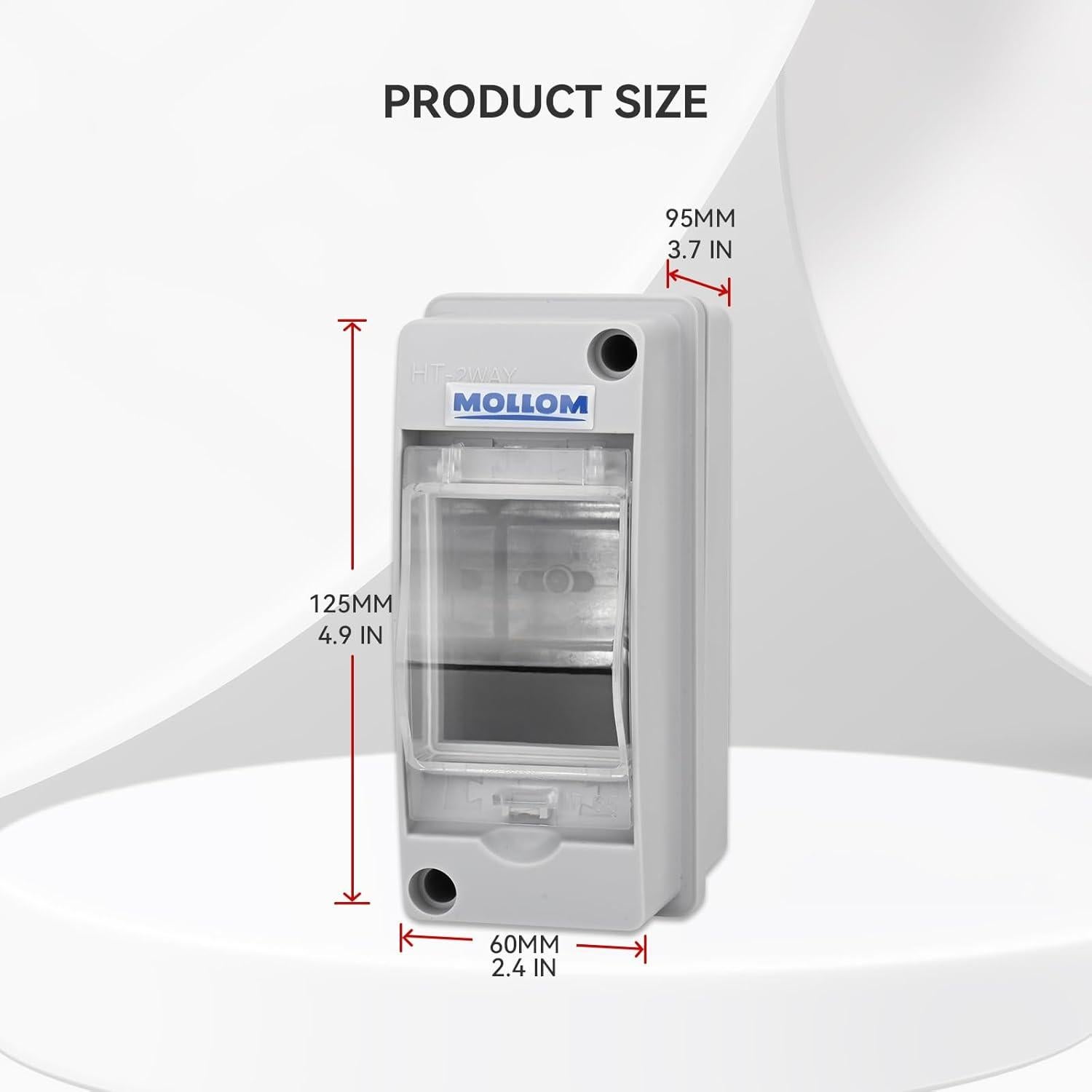 Caja de Protección de Distribución Mollom 2 Vías IP65 60x95x125mm