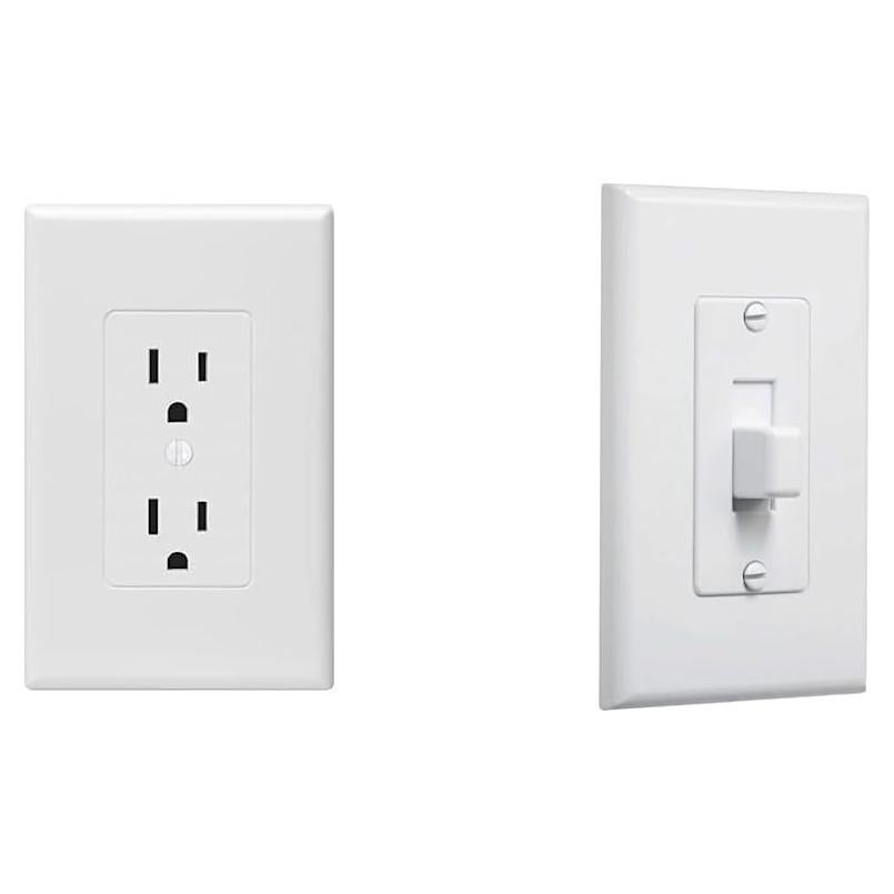 Cubierta de Toma de Corriente TayMac 1-Gang Policarbonato Blanco - Paquete de 5