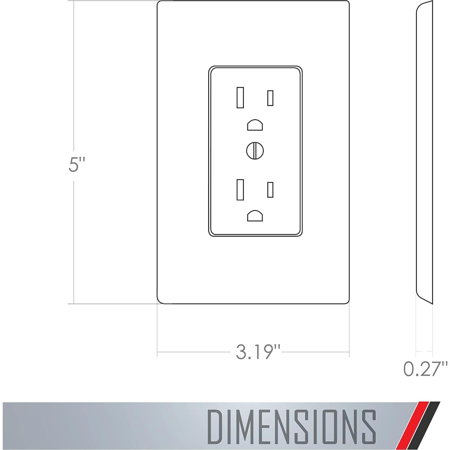 Cubierta de Toma de Corriente TayMac 1-Gang Policarbonato Blanco - Paquete de 5