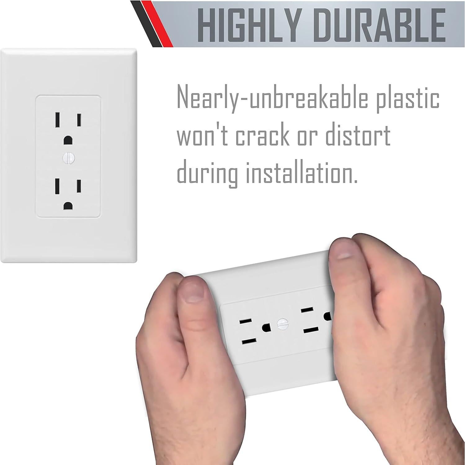 Cubierta de Toma de Corriente TayMac 1-Gang Policarbonato Blanco - Paquete de 5