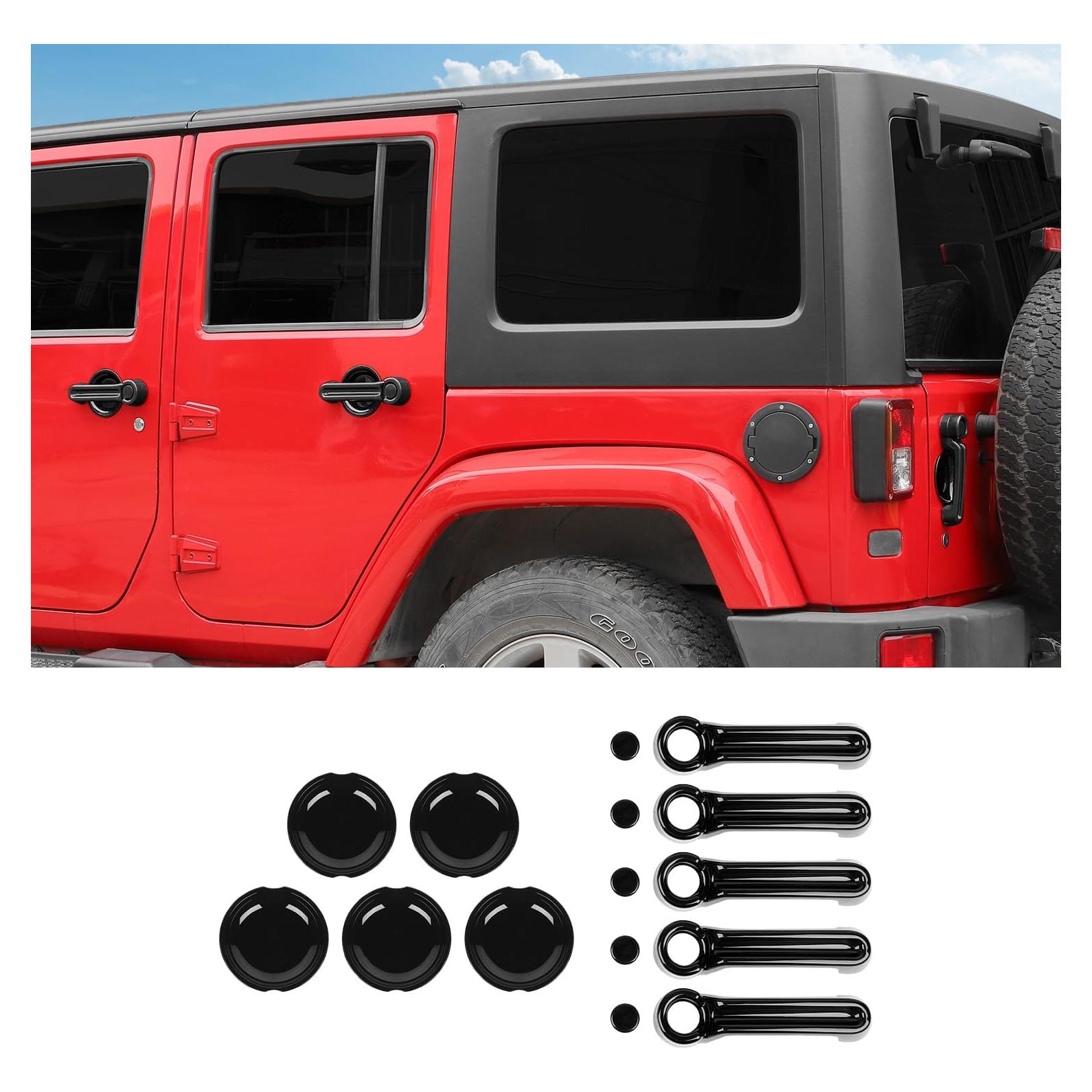 Cubierta de Manija de Puerta Hoolcar para Jeep Wrangler 2007-2017, 15 Pcs