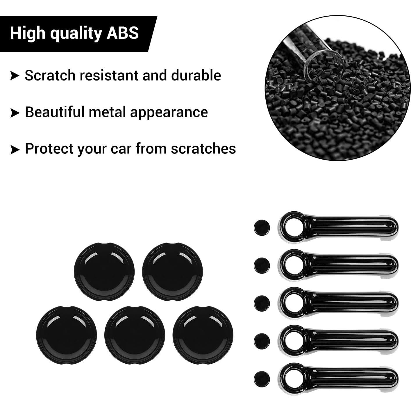 Cubierta de Manija de Puerta Hoolcar para Jeep Wrangler 2007-2017, 15 Pcs