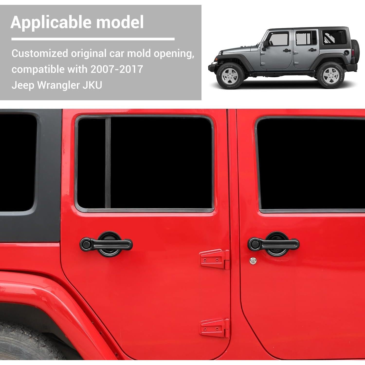 Cubierta de Manija de Puerta Hoolcar para Jeep Wrangler 2007-2017, 15 Pcs